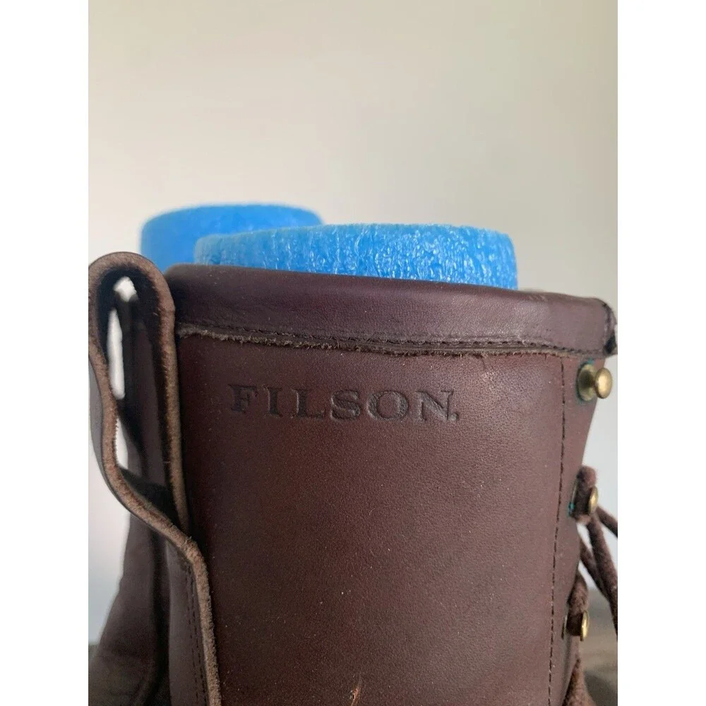 VTG Filson Highlander Brown Leather Hunting Boots Vibram Soles Made USA 9 D